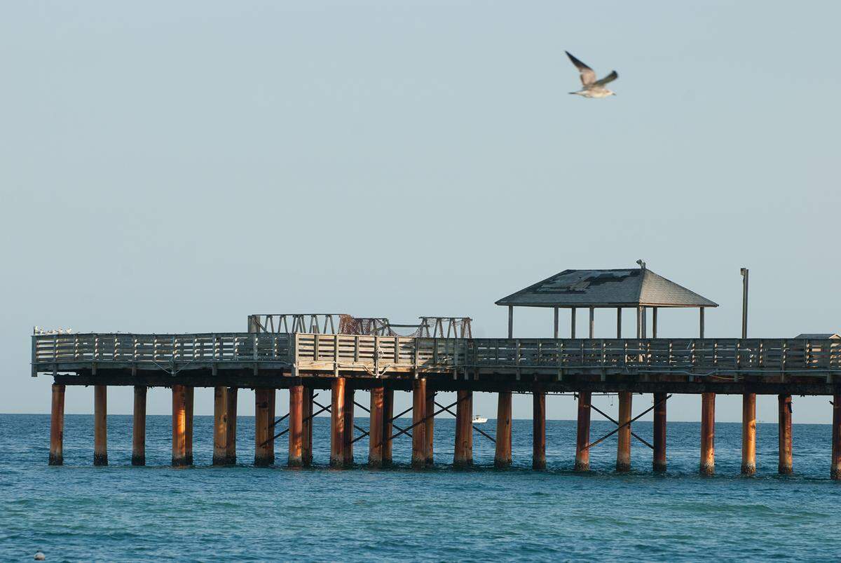 The reconstruction of the historic Sunny Isles Beach pier is scheduled to be completed this year, Thursday, Jan. 18, 2012, in Sunny Isles Beach. The pier is located inside Pier Park at 16501 Collins Avenue.