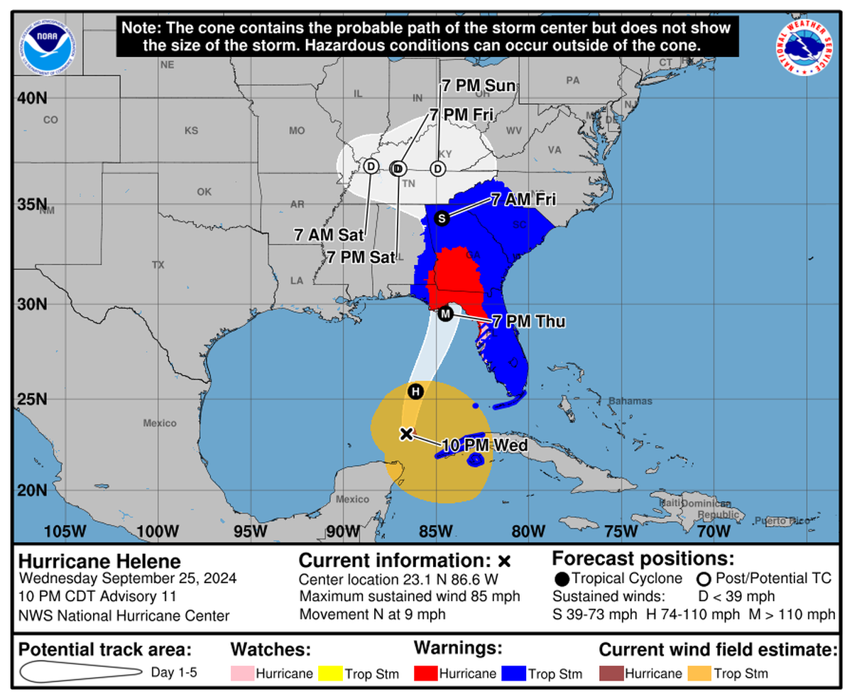 Hurricane Helene is a Category 1, but it’s expected to hit Florida as a Category 4.