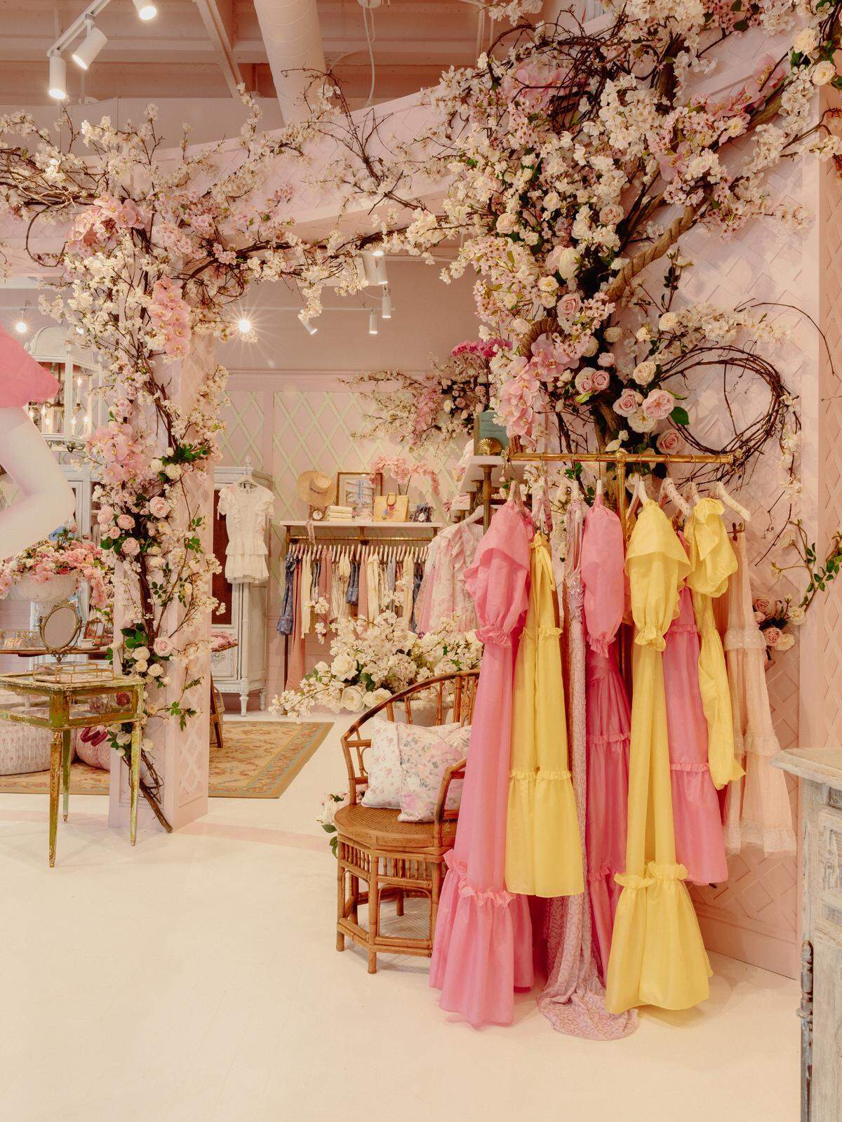 The rose explosion inside Loveshackfancy in Coconut Grove.
