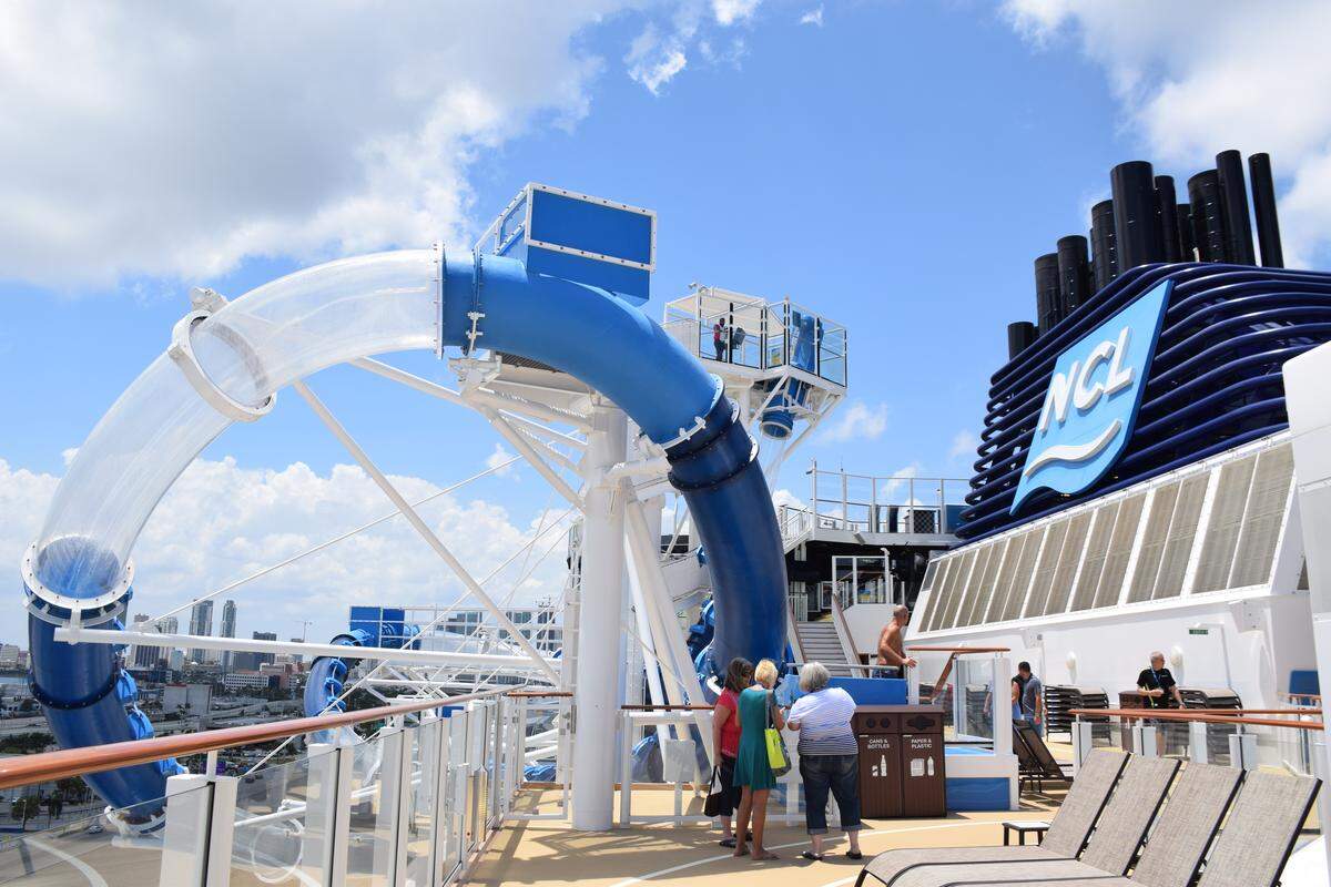 Ocean Loops is one of two major water slides on the Norwegian Bliss.