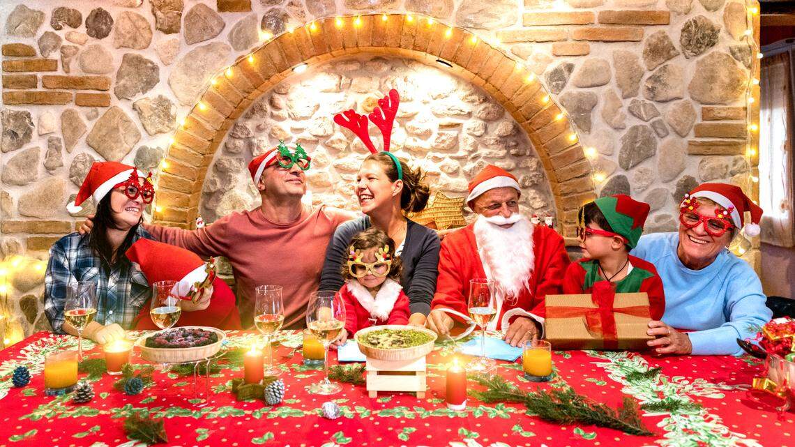 multi-generational family Christmas photo