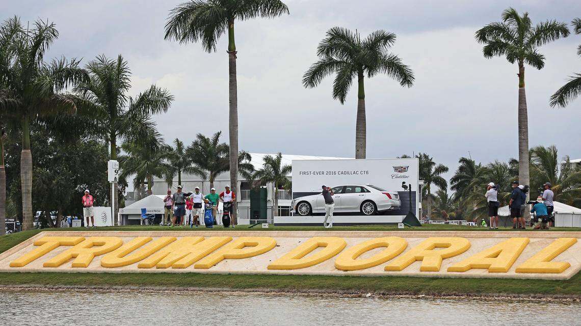 Adam Scott tees off at the 9th during the World Golf Championships-Cadillac Championship at Trump National Doral on Saturday, March 5, 2016.