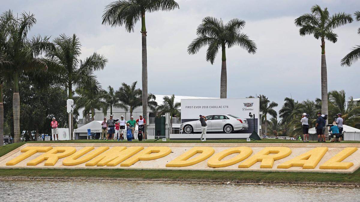 Adam Scott tees off at the 9th during the World Golf Championships-Cadillac Championship at Trump National Doral on Saturday, March 5, 2016.