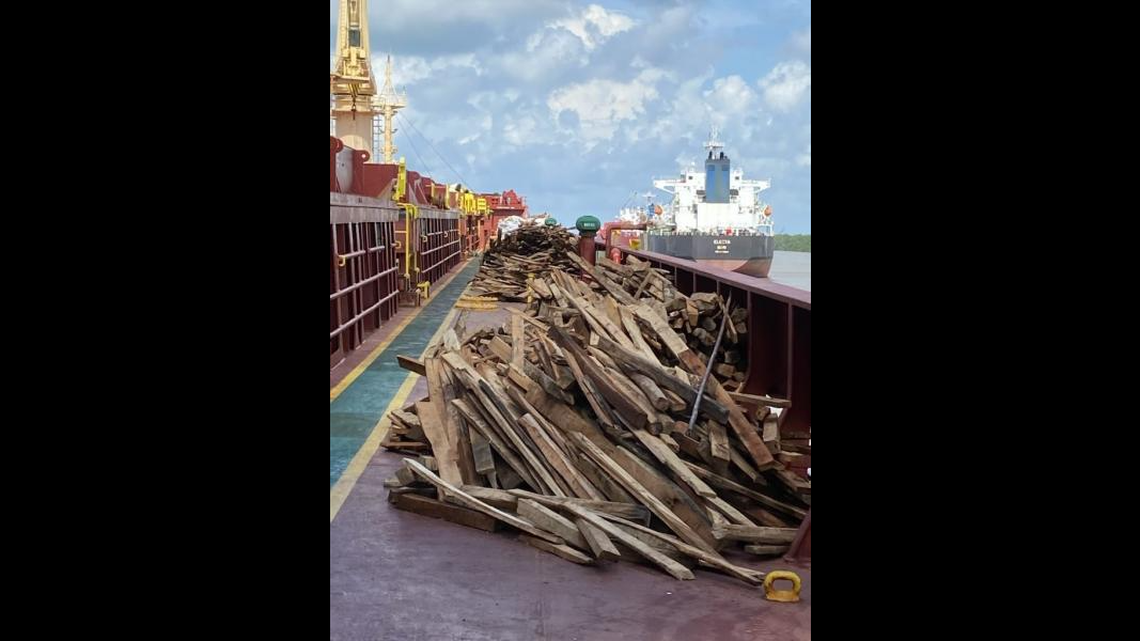 U.S. Customs and Border Protection says invasive pests were found in shipping materials on a vessel in Louisiana. It was ordered out of U.S. waters.