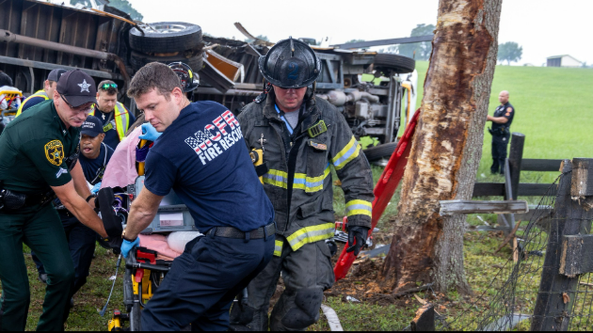 Marion County Fire Rescue reports 38 people were hospitalized, including eight with critical injuries.