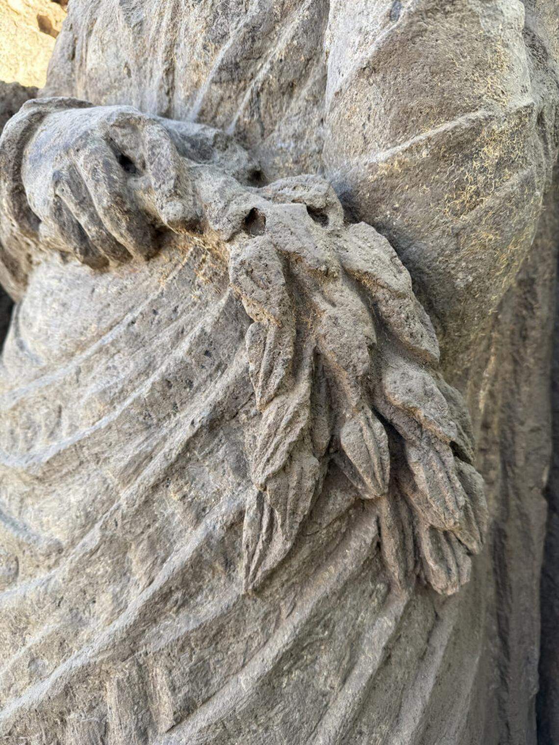 The wife has additional accessories suggesting she was a priestess, officials said.