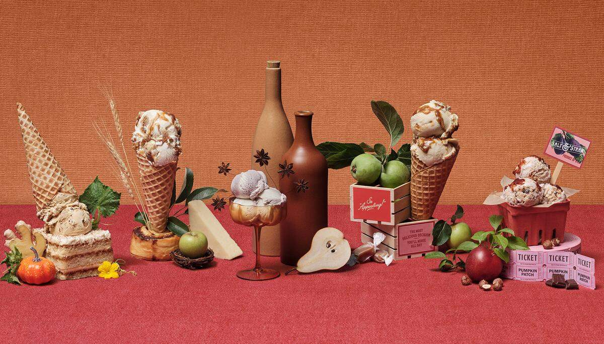 Salt & Straw’s Harvest Festival Series features flavors inspired by fall carnivals like pumpkin spiced tiramisu and caramel apple sherbet.