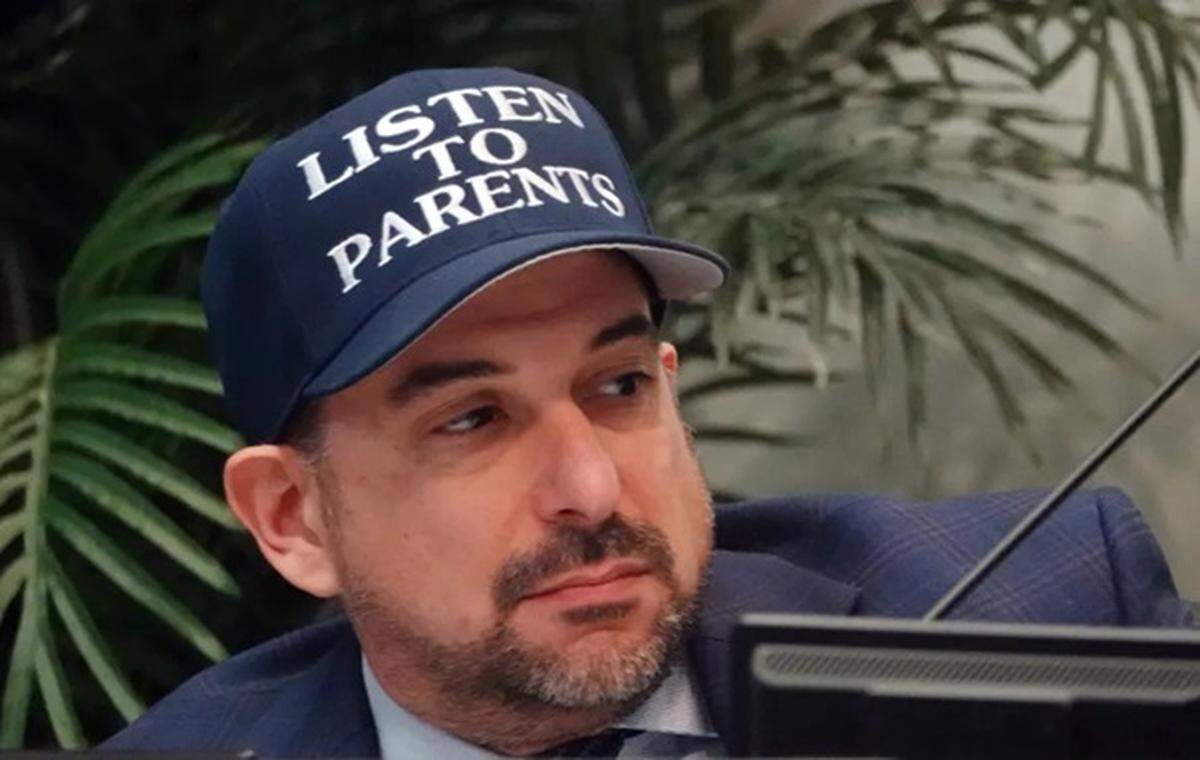 Broward County School Board member Adam Cervera at a school board meeting in January. Cervera said there are two main disagreements between Broward schools and WGI, the organization that hosts the color guard and band competitions.