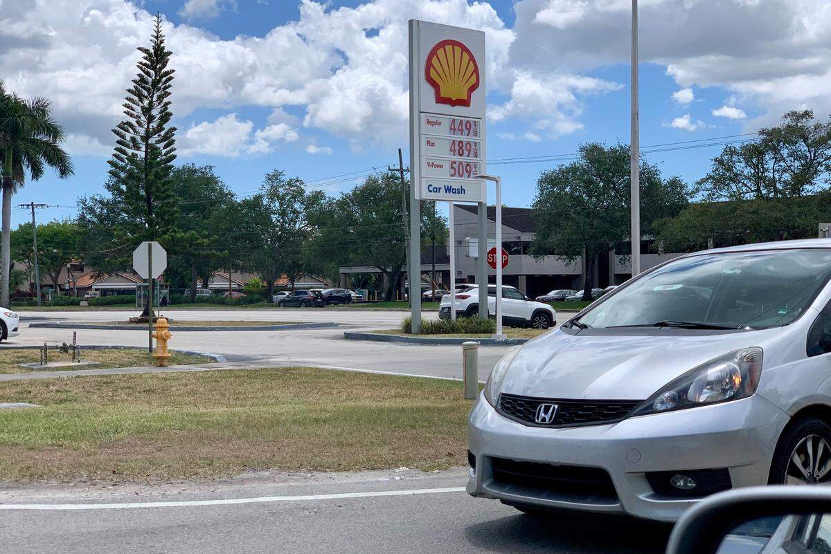 Regular gas at this Shell location in Kendall was $4.49 a gallon on May 12, 2022. Gas prices fluctuate in different neighborhoods for varying reasons, even among the same gasoline companies. Florida’s average new high record was $4.398 on this day.