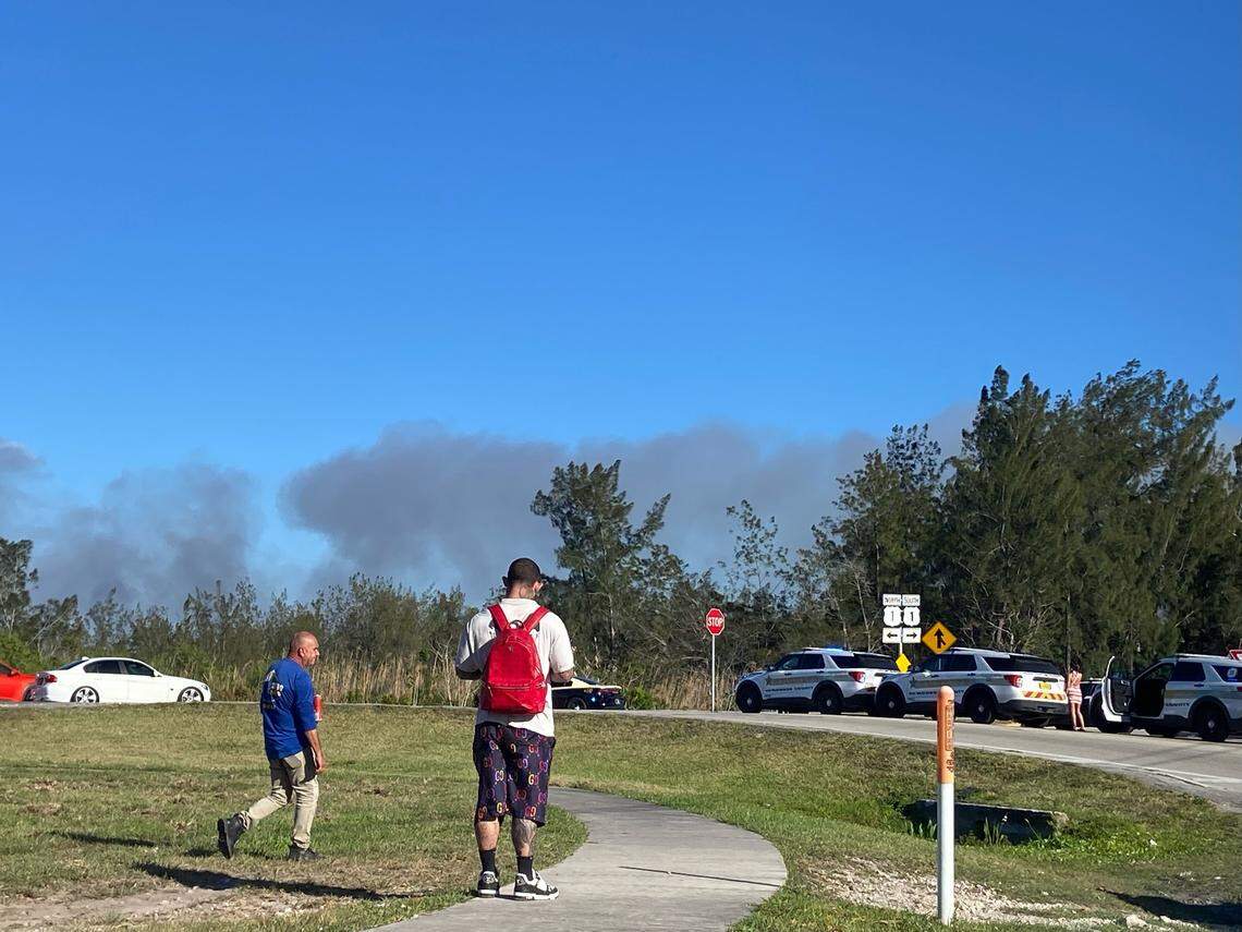 Brush fires forced officials to shut down Card Sound Road and U.S. 1 into and out of the Florida Keys from Miami-Dade. Dry weather to blame.