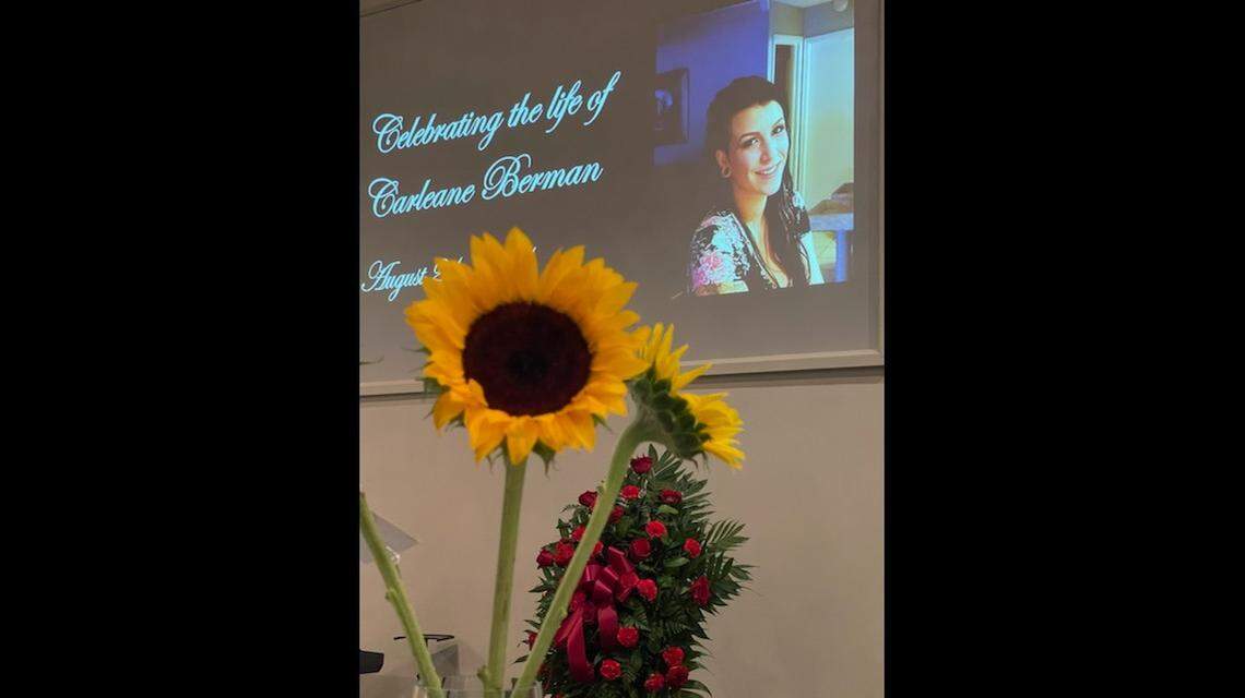 A photo of Carleane Berman at a memorial held for her in Miami on Saturday, Aug. 21, 2021.