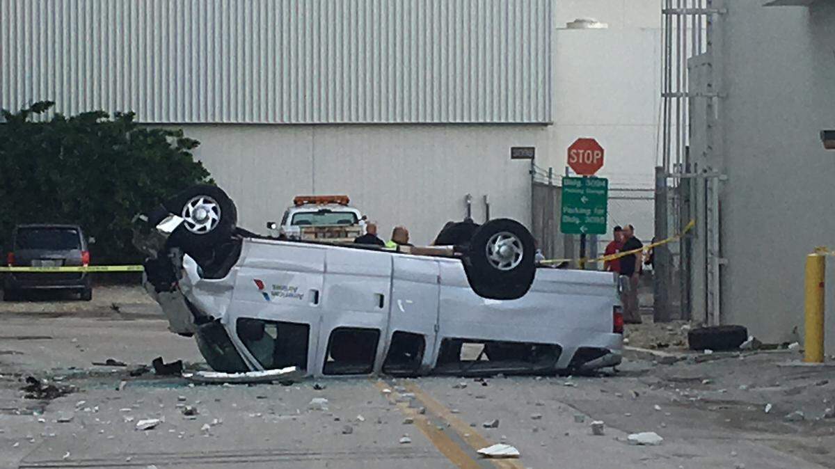 A van crashed to the ground last Friday morning from the third level of a parking garage at Miami International Airport. The driver, Orlando Luna, was taken to JMH Ryder Trauma Center.
