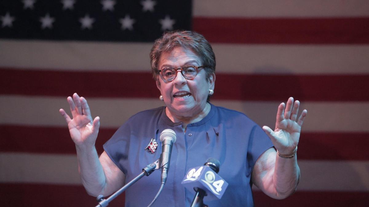 Donna Shalala speaks to supporters at a watch party held at Ball & Chain in Little Havana on Tuesday, Aug. 28, 2018. Shalala, the former University of Miami president and Health and Human Services secretary, won the Democratic primary in the race to replace retiring Republican Rep. Ileana Ros-Lehtinen. She will face off against Cuban-American journalist Maria Elvira Salazar.