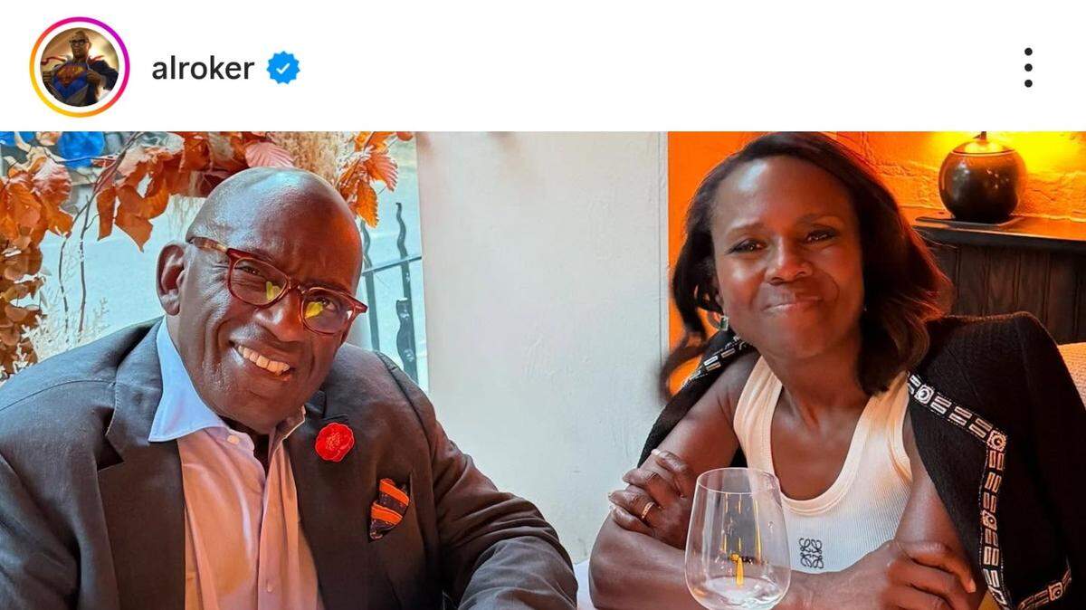 al roker with wife deborah roberts at restaurant