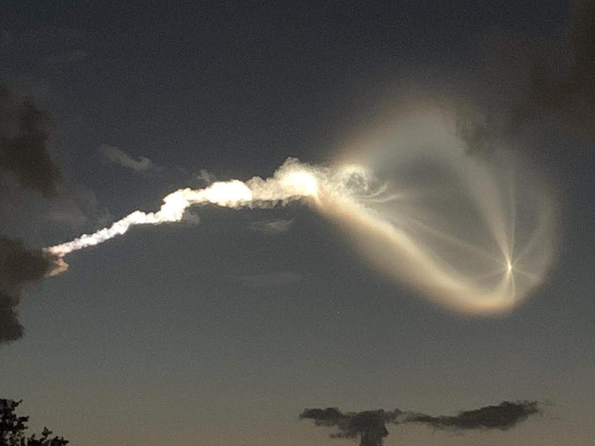 Chris Shaberts took this picture of the Atlas V rocket leaving a trail of golden light in Bradenton.