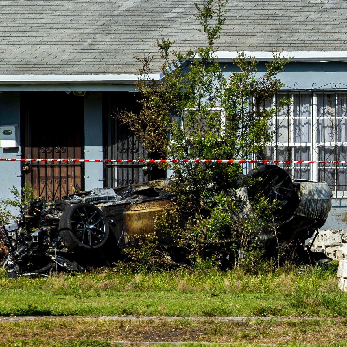 The scene where three people were killed and two others were injured after a car crashed into the bedroom of a home near Northeast 82nd Street and Third Avenue in Miami, Florida, on Wednesday, May 25, 2022.