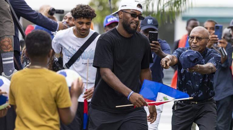 Haitians gather to meet Haiti National Team soccer stars ahead of World Cup