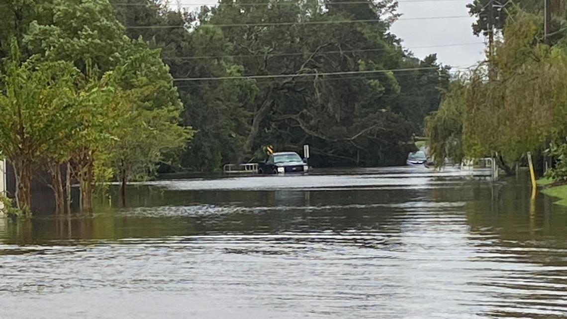 Like Hurricane Irma only worse: In Winter Springs, a police boat navigates the streets