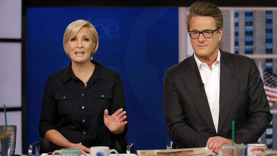 Mika Brzezinski and Joe Scarborough, shown on March 29, 2017, are co-hosts of MSNBC’s “Morning Joe” which is usually recorded at NBC News studios in Rockefeller Center.