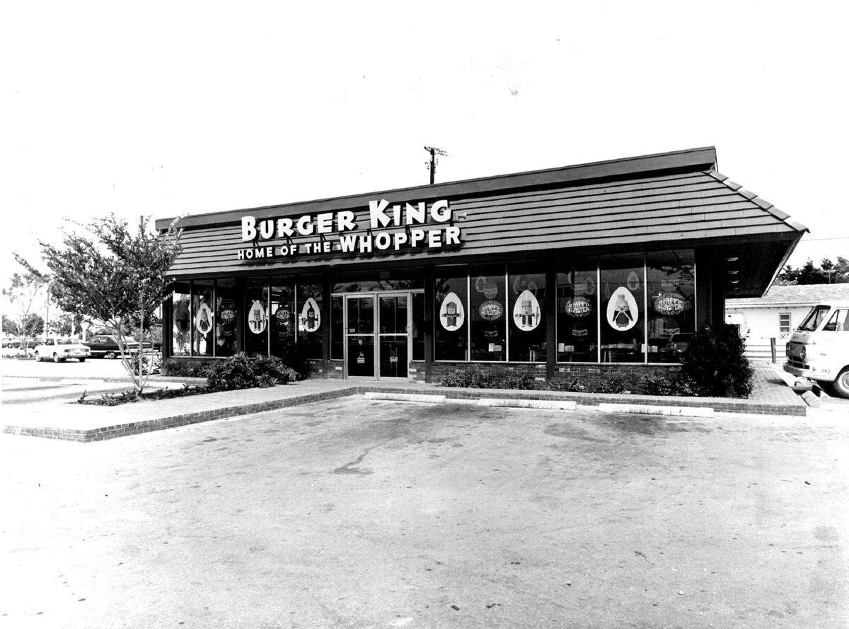The way a Burger King looked in 1970.