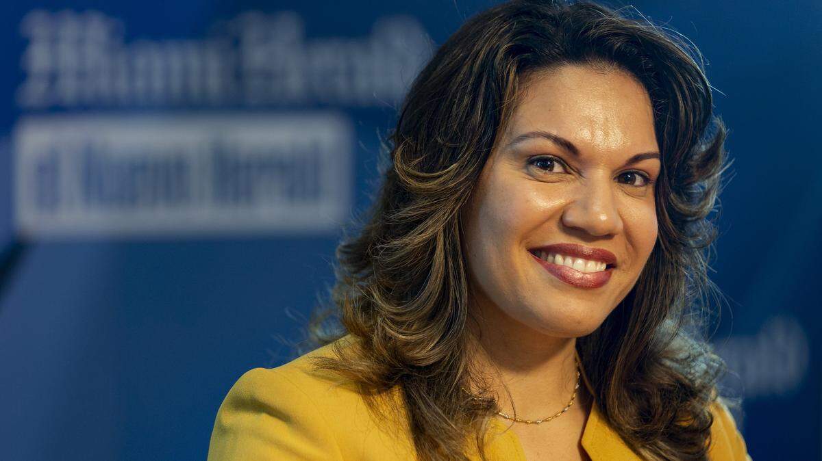 Digna Cabral during a visit to the Miami Herald editorial board on July 13, 2018.