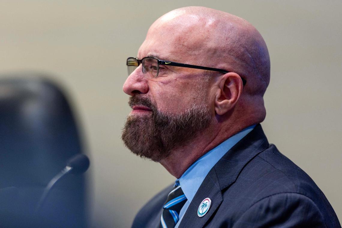 Commissioner Damian Pardo listens to public comment during a City Commission meeting on Tuesday, June 17, 2025, in Miami.