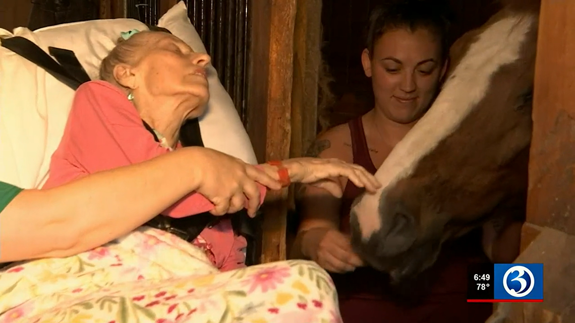 A 79-year-old woman in hospice care got to say goodbye to one of her most cherished companions — Bella, the horse she raised since the equine was 2 years old. 