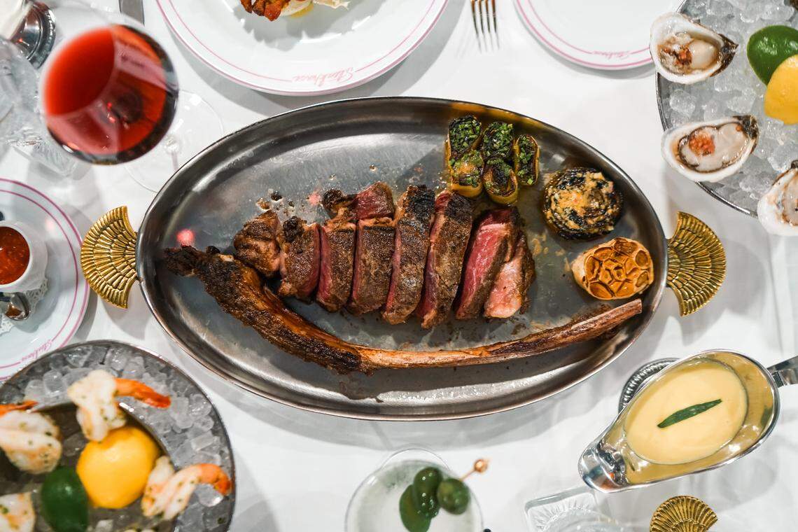 Wagyu tomahawk steak at Dirty French, a new Brickell steakhouse