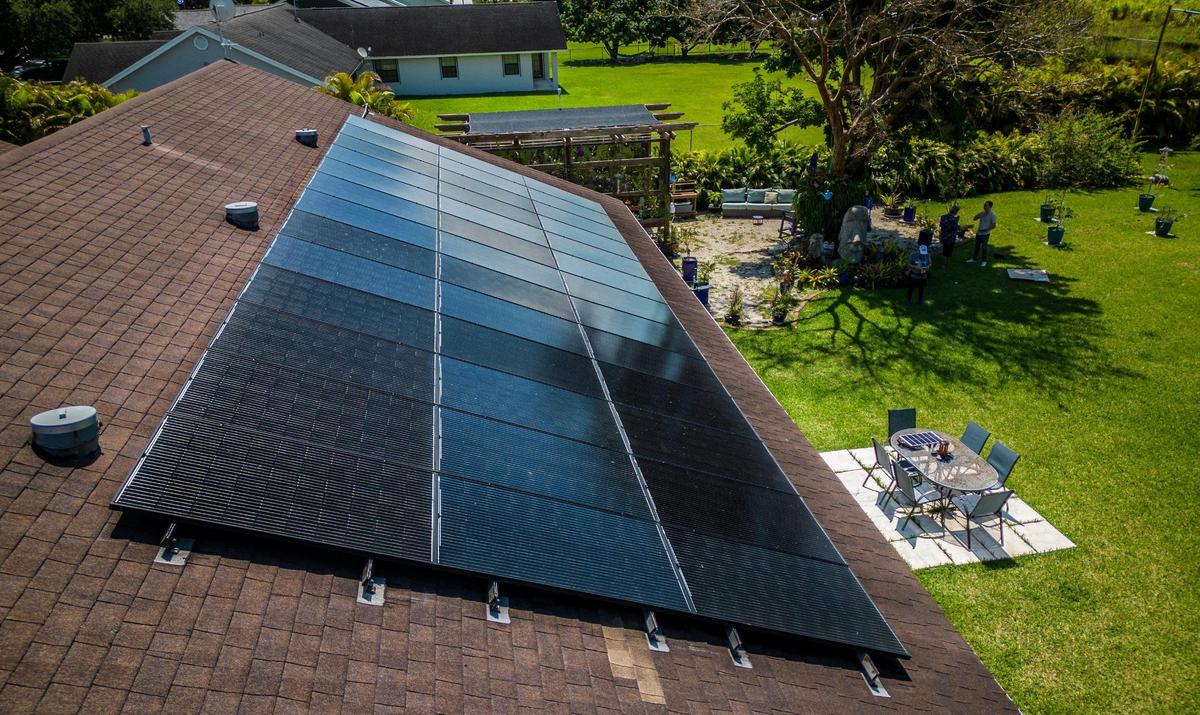 Solar panels can absorb the sun’s energy and convert it into electricity before it hits the roof.
