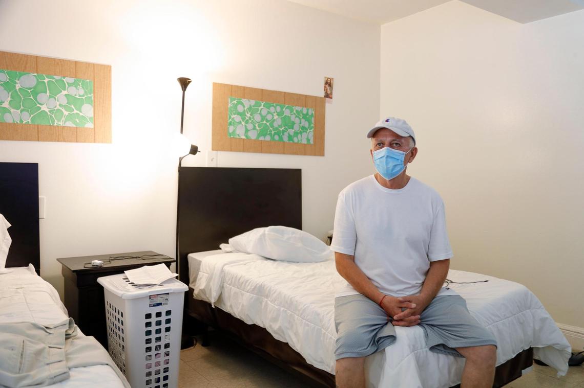 Jose Manuel Duran, 67, sits on his bed at Mia Casa, which the Miami-Dade Homeless Trust is leasing to care for homeless seniors.