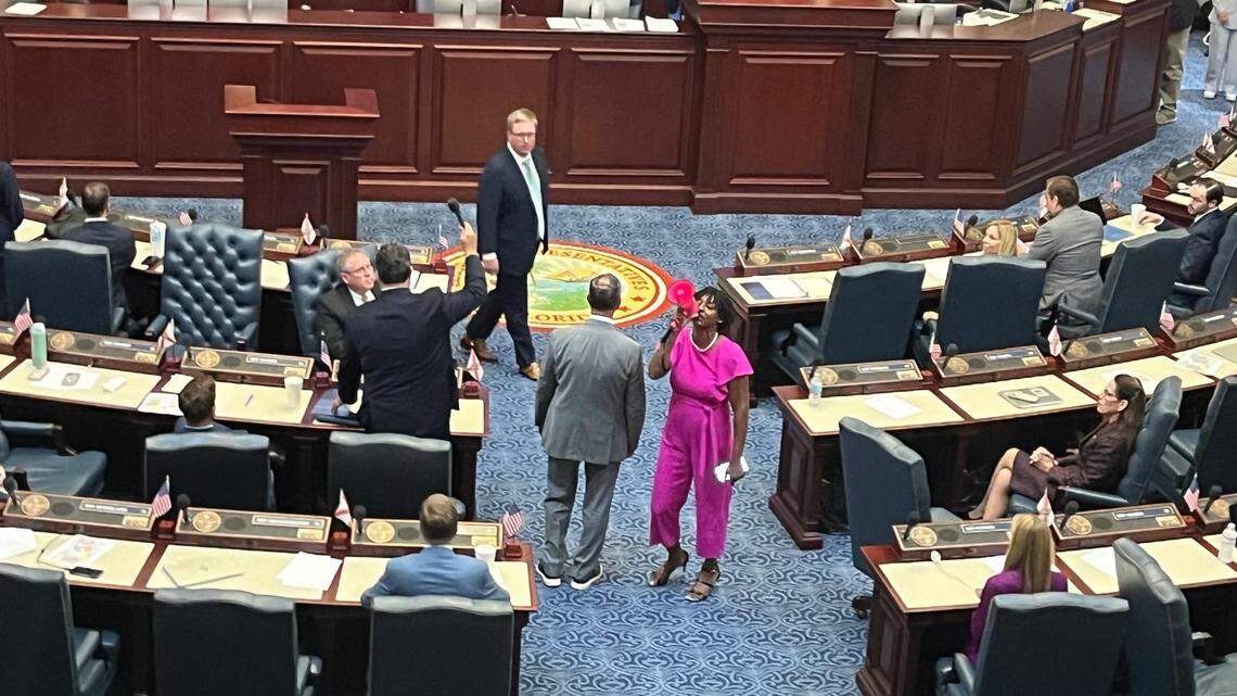 Florida lawmaker reprimanded over megaphone protest of new congressional map