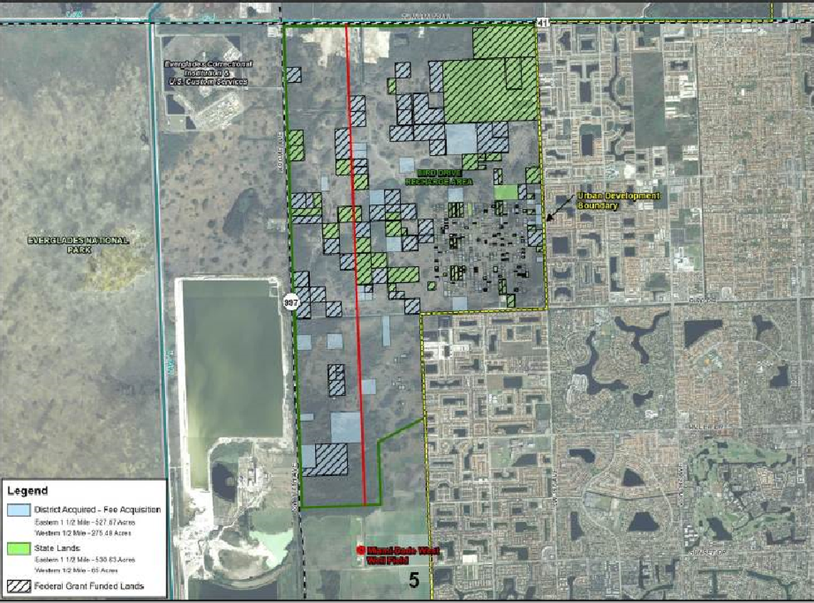 Much of the land in the Bird Drive Basin is already publicly owned, purchased with money intended for Everglades restoration. Source: South Florida Water Management District