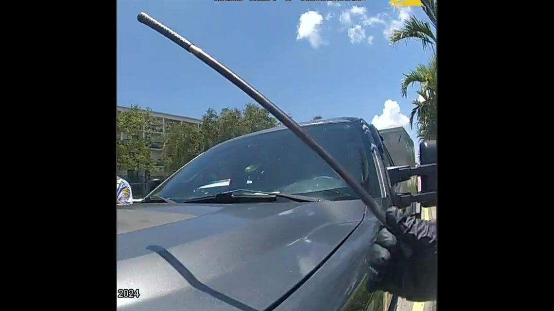 Cape Coral police say the head broke off the golf club when the driver used it to break a car window.