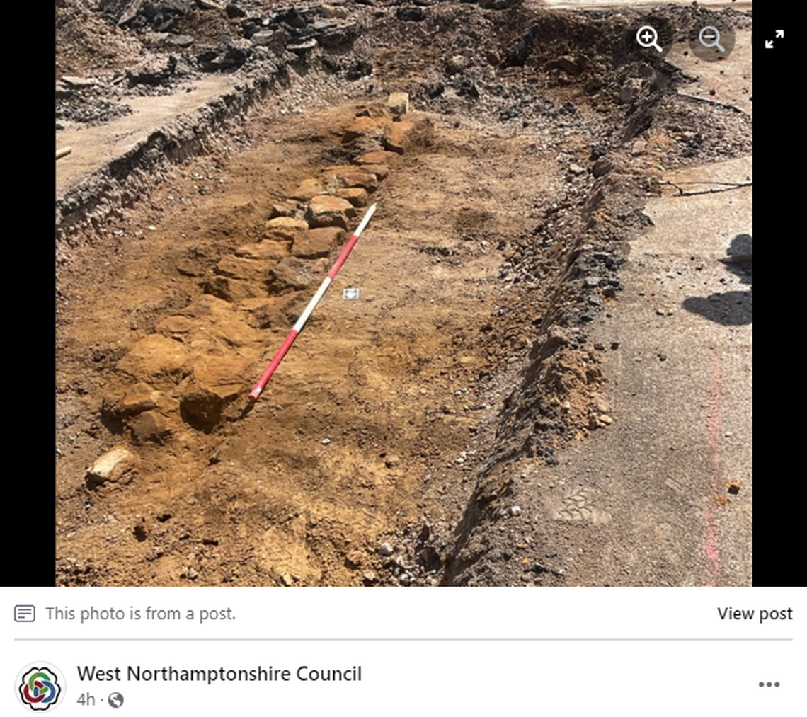 The wall of a building built next to the castle was also found, and it will help researchers understand how the town expanded after the civil war, officials said.