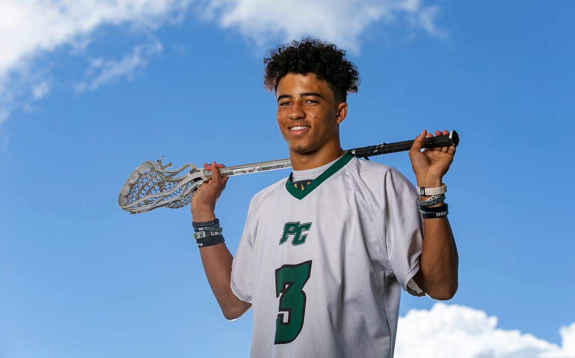 Broward Lacrosse Player of the Year Jordan Faison, from Pine Crest, is photographed at Brian Piccolo Park in Cooper City, Florida on Thursday, May 12, 2022.