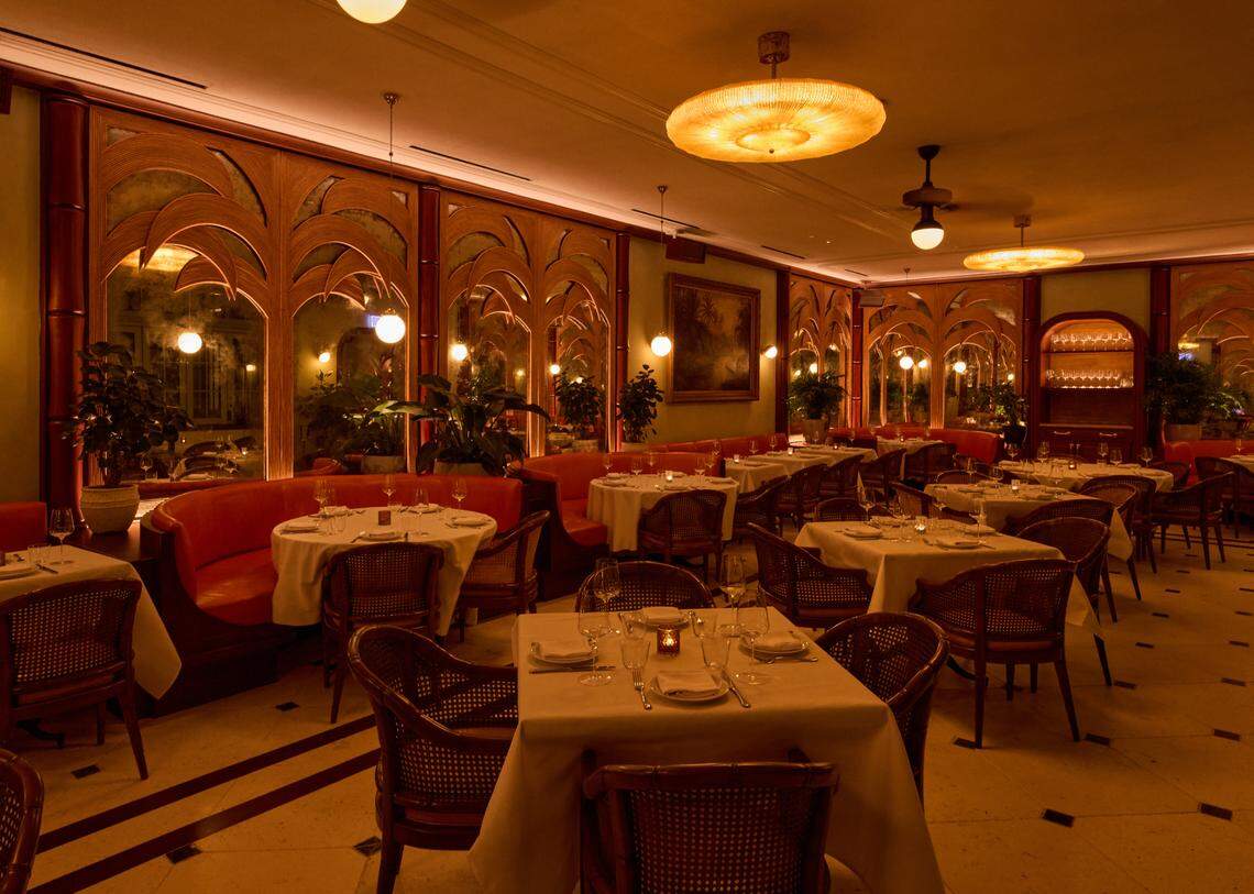The dining room at Sunny’s Steakhouse in Little River.