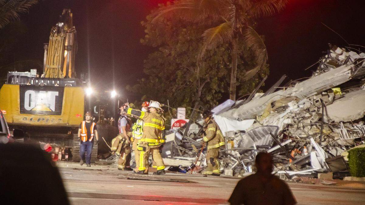 The search-and-rescue operation after the partial collapse of the Champlain Towers South in Surfside on Thursday, June 24, 2021.
