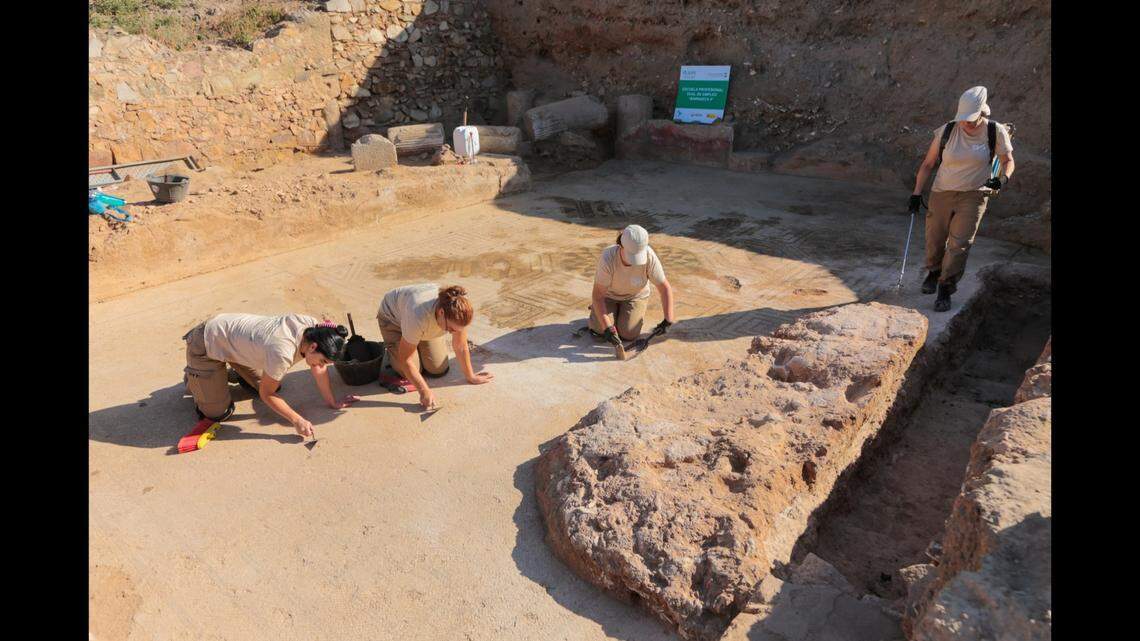 The mosaic was discovered in Mérida, which was once an important Roman town, experts said.
