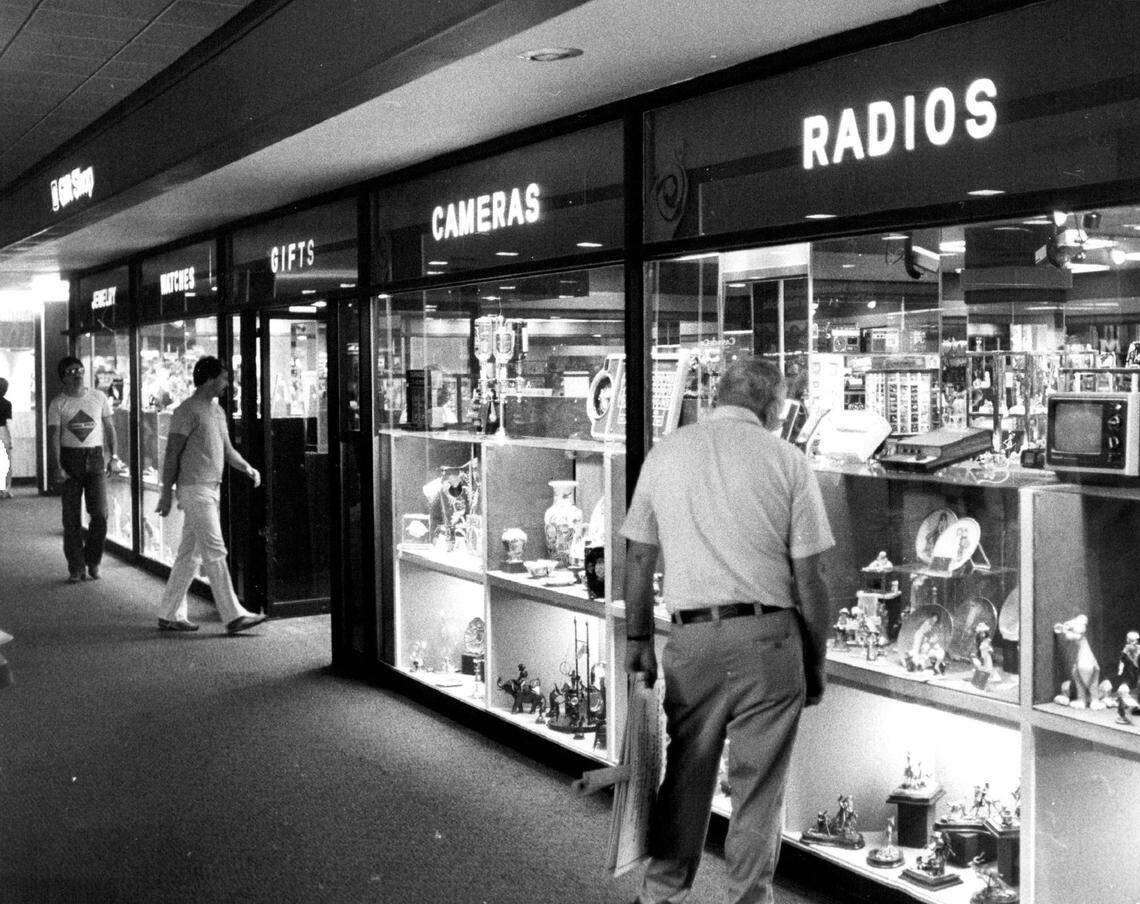 Electronics for sale at the Miami airport in 1981.