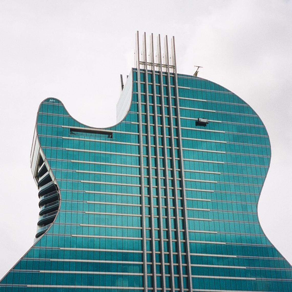 A photo of the Guitar Hotel at Seminole Hard Rock Hotel & Casino in Hollywood Florida included in the book Broward County Chronicles: A Retrospective Vol. 1, co-written and produced by historian and archivist Emmanuel George and photographer David Paulo.