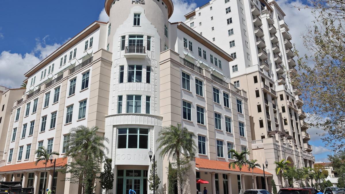 The recently completed 2020 Salzedo project in downtown Coral Gables by developer Armando Codina includes a boutique office building with a rotunda, a residential tower and a large public courtyard.