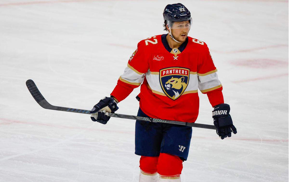 Florida Panthers defenseman Brandon Montour (62) on the ice during the game against the Winnipeg Jets in the second period at Amerant Bank Arena in Sunrise on Friday, November 24, 2023.
