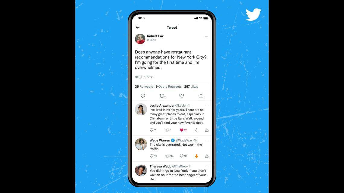 Twitter shared a sample thread in which a user tried out the downvoting button.