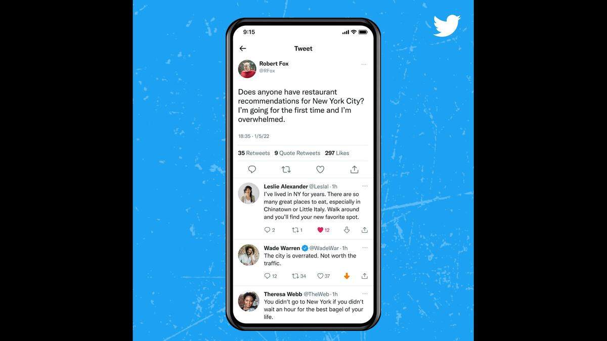 Twitter shared a sample thread in which a user tried out the downvoting button.