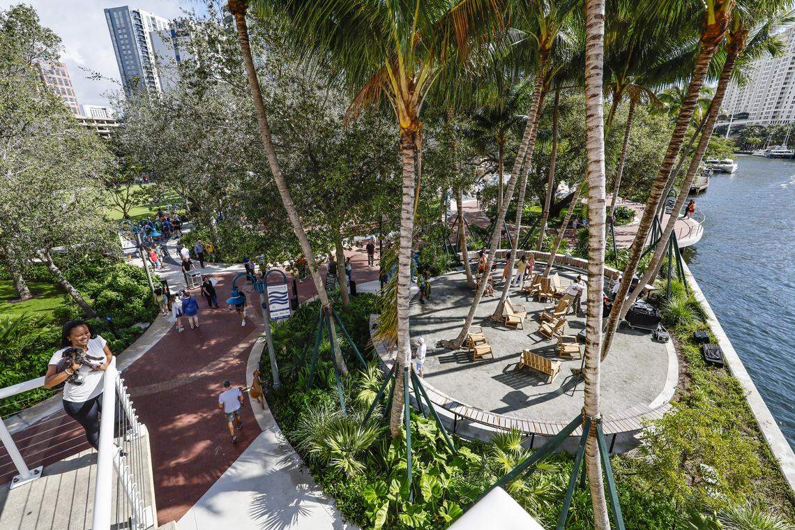 Huizenga Park reopens to the public after a major renovation in Fort Lauderdale, Florida, on Saturday, January 24, 2026.