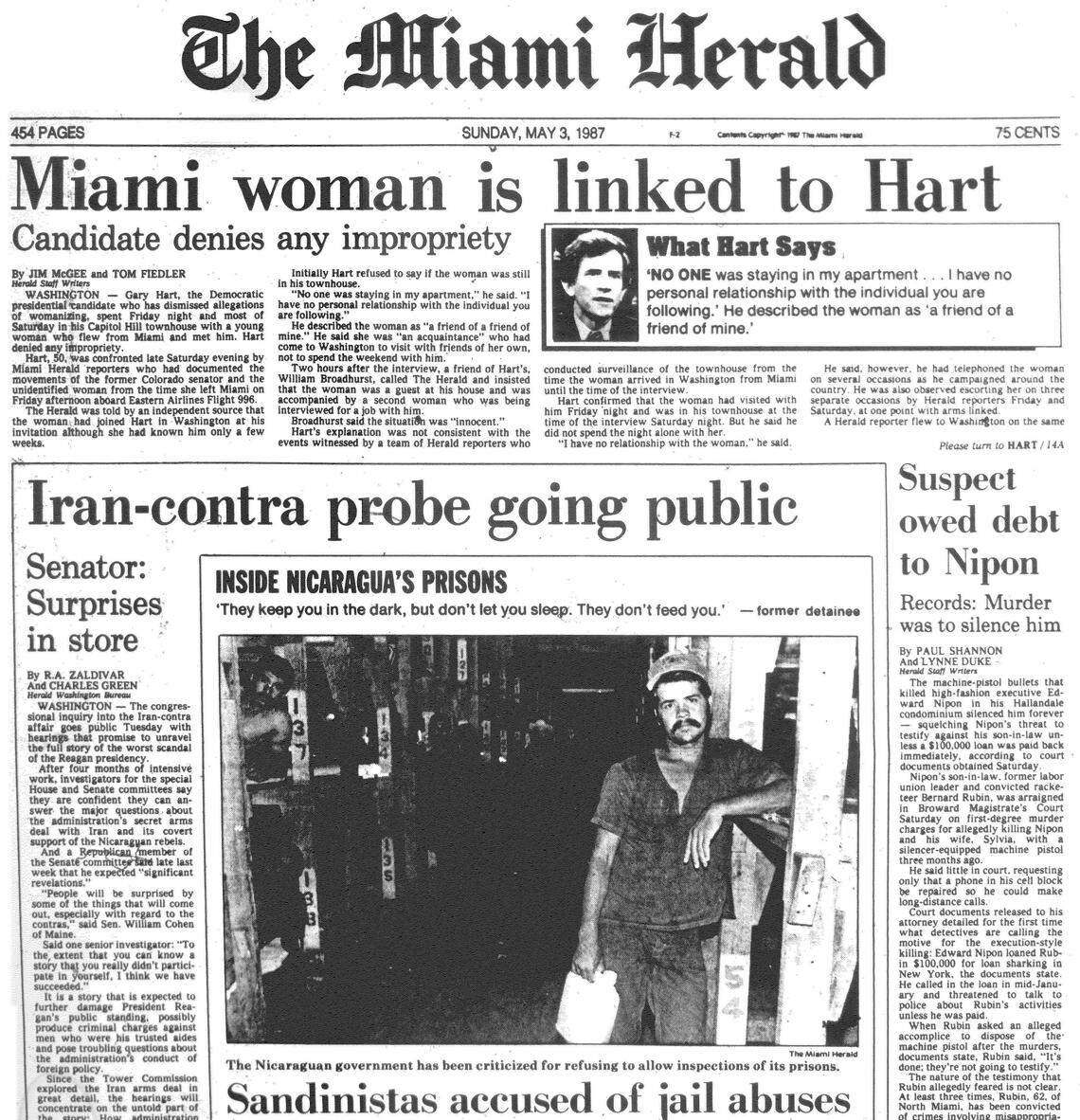 Gary Hart saga in 1987.