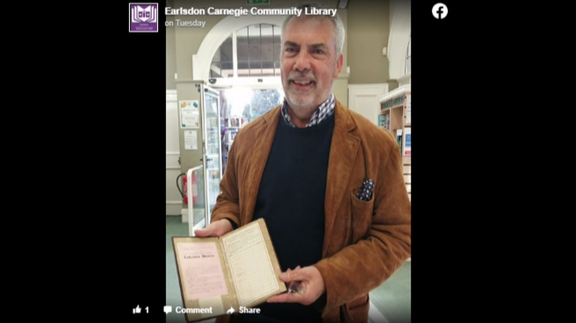 Paddy Riordan of the United Kingdom returned a book to the Earlsdon Carnegie Community Library that was 84 years overdue. He also paid the fine, library officials say.