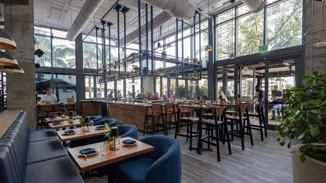 The bar area at Ukiah Japanese Smokehouse in Fort Lauderdale.
