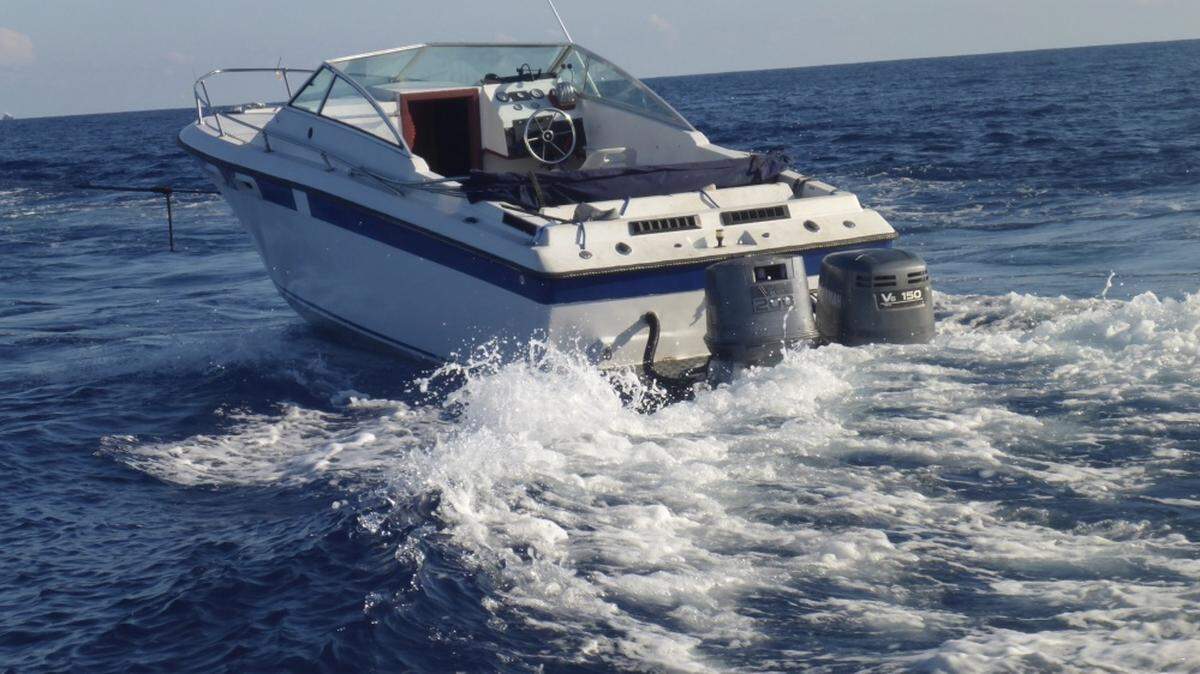 The boat on which, the U.S. Coast Guard said, 23 migrants tried to reach the United States Saturday.