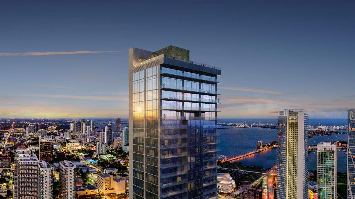 Nightclub E11EVEN and developer PMG are teaming up on a new condominium in Downtown Miami. Above: A rendering of the project.